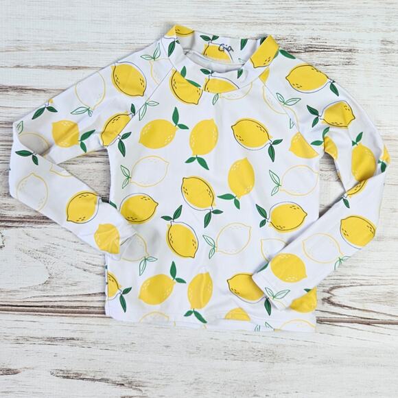 Shein Lemon Print Long Sleeve Rashguard sz 5T - Picture 1 of 3